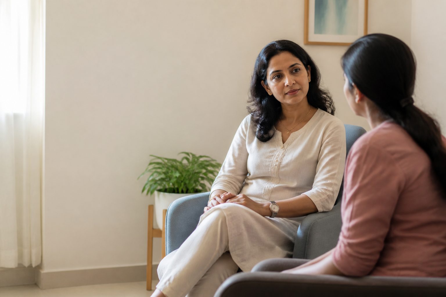 A wellness consultation in a bright, calm room