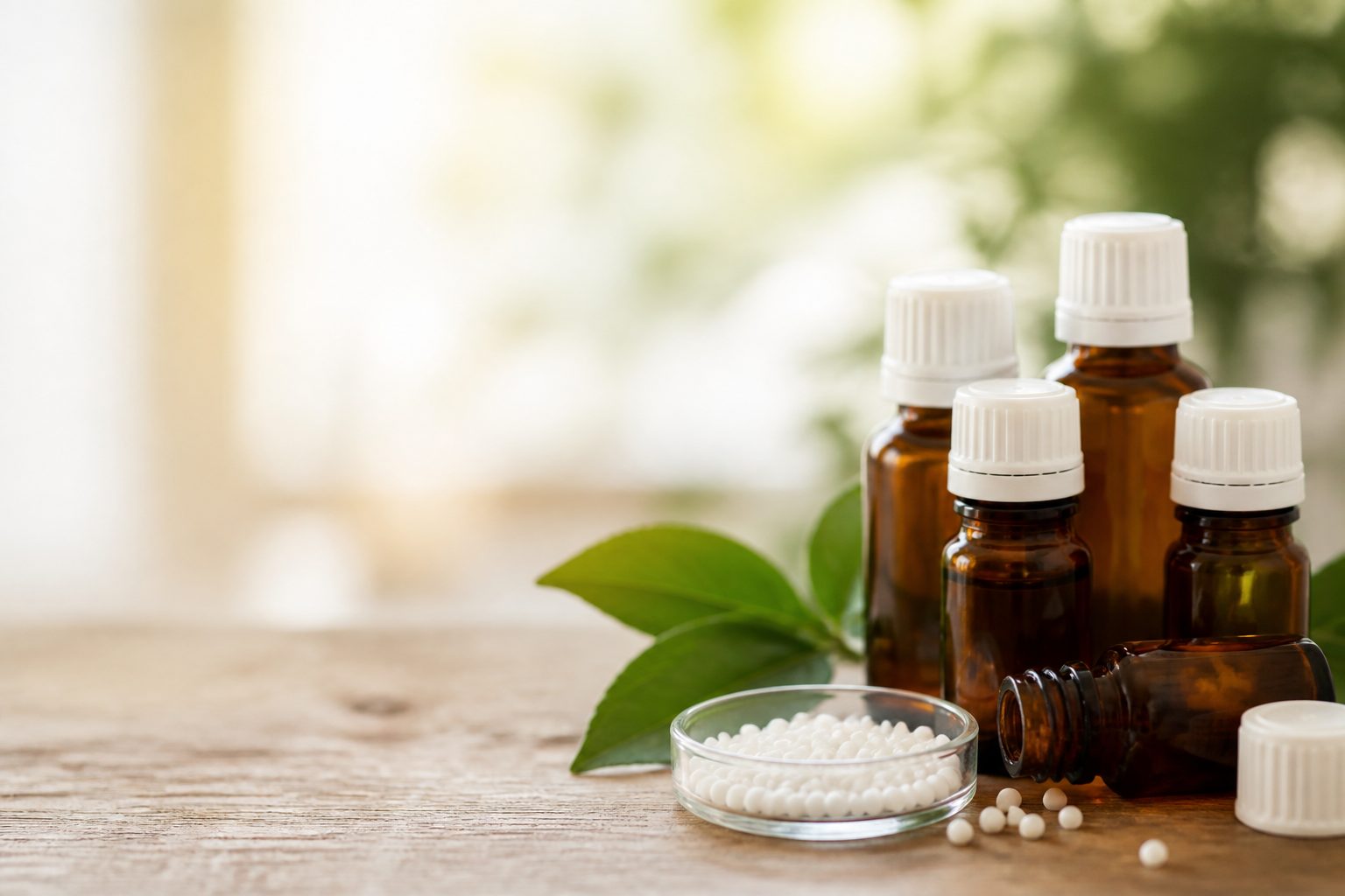 Rows of homeopathic remedy vials on a shelf